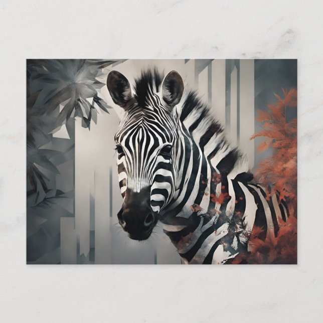 Zebra Postcard Postkarte (Vorderseite)