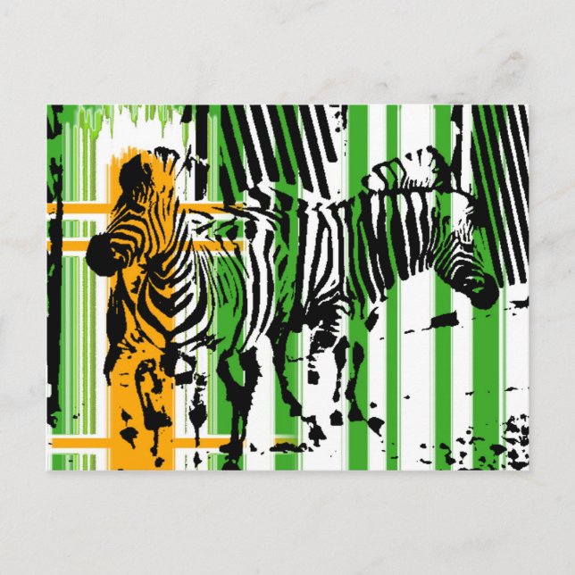 Zebra Postkarte (Vorderseite)