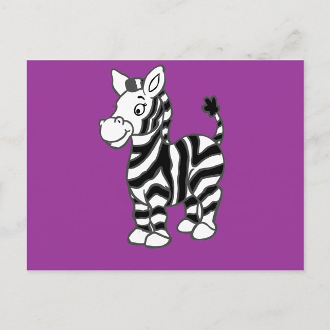 Zebra Postkarte (Vorderseite)