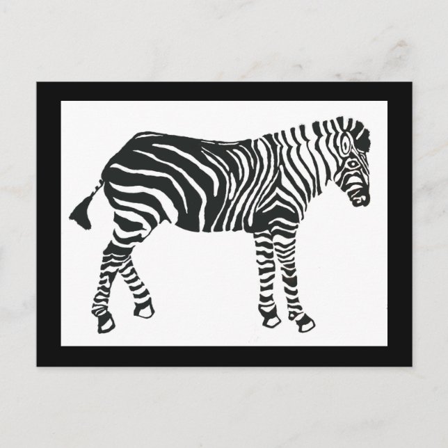Zebra Postkarte (Vorderseite)
