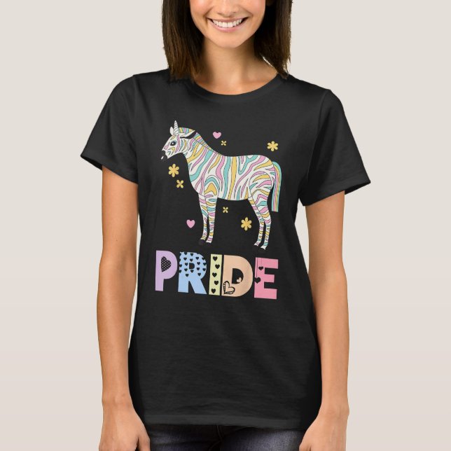 Zebra Pride Rainbow Animal LGBTQIA Men Women Girls T-Shirt (Vorderseite)