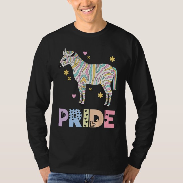 Zebra Pride Rainbow Animal LGBTQIA Men Women Girls T-Shirt (Vorderseite)
