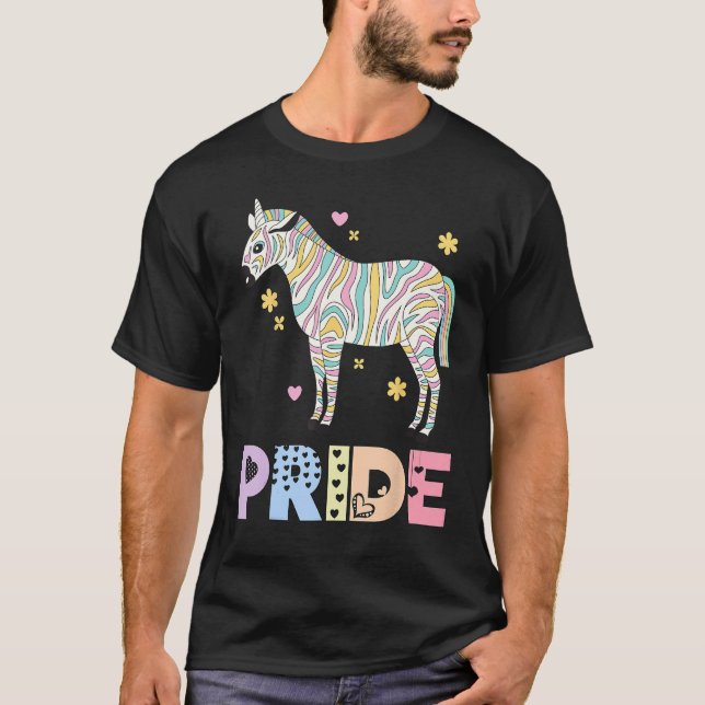Zebra Pride Rainbow Animal LGBTQIA Men Women Girls T-Shirt (Vorderseite)