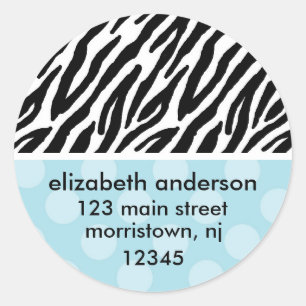 Zebra Print Address Labels Runder Aufkleber