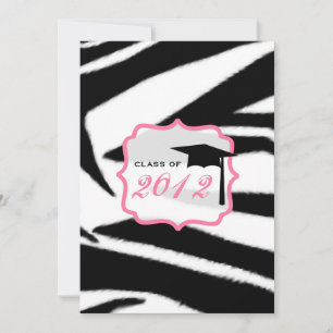 Zebra Print and Pink Class of 2012 Graduation Einladung