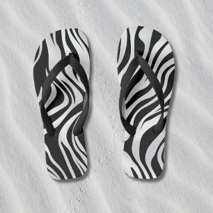 Zebra Print Animal Muster Flip Flops