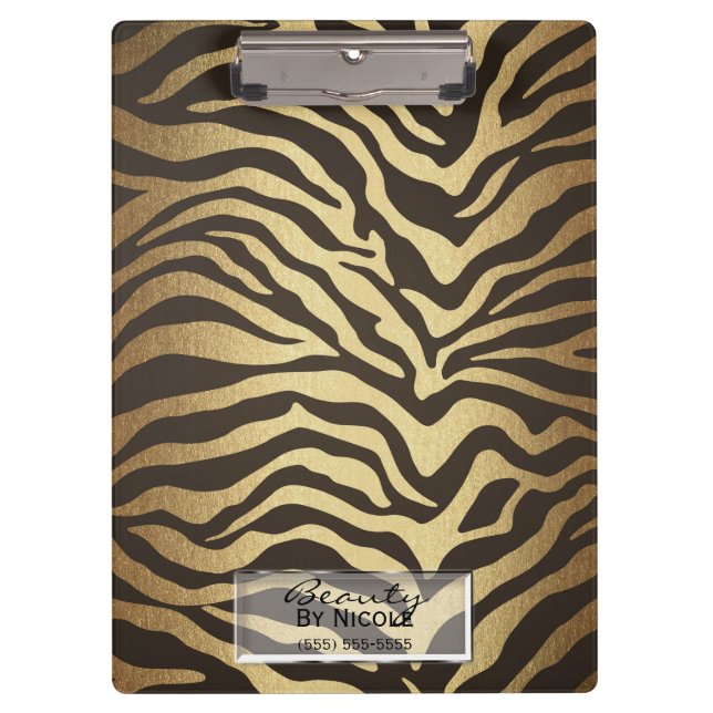 Zebra Print Animal Skins Modern Glam Klemmbrett (Vorderseite)