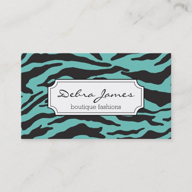 Zebra Print | AQUAMARIN Visitenkarte (Vorderseite)