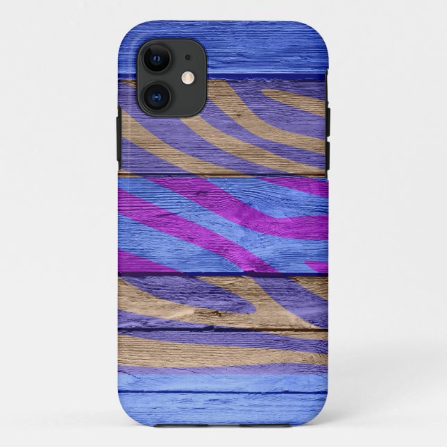 Zebra Print auf Holz #15 Case-Mate iPhone Hülle (Rückseite)