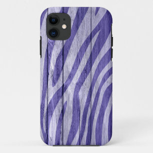 Zebra Print auf Holz #17 iPhone 11 Hülle