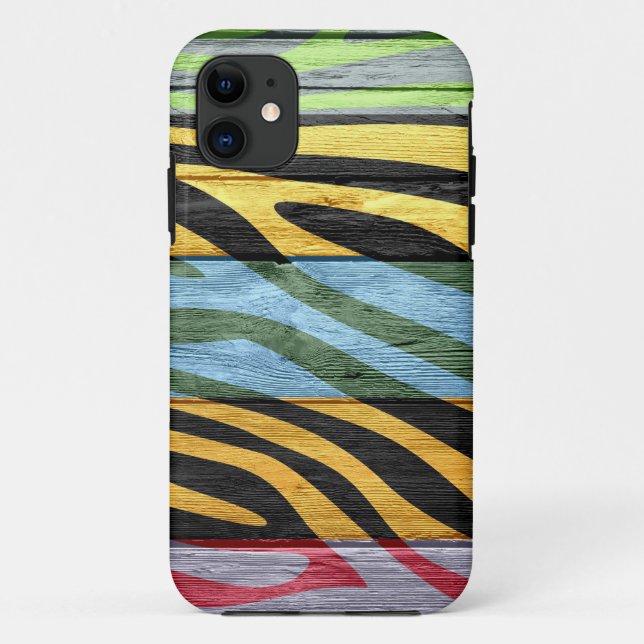 Zebra Print auf Holz #2 Case-Mate iPhone Hülle (Rückseite)