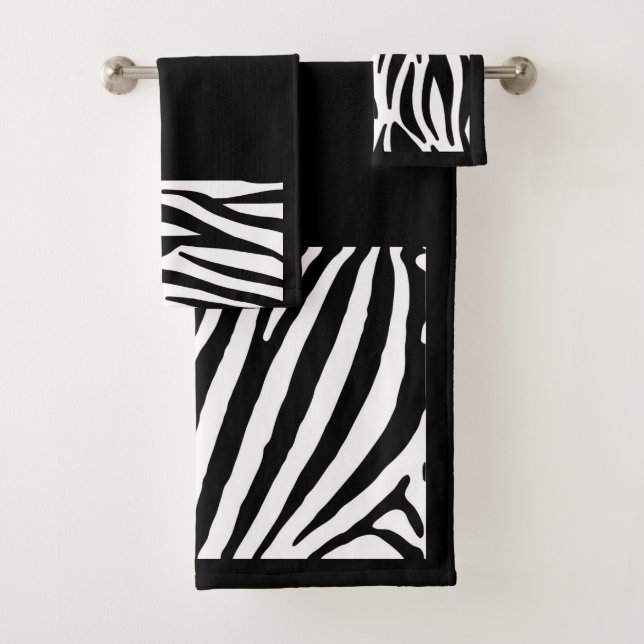 Zebra Print Badewanne Handtuch Set (Insitu)