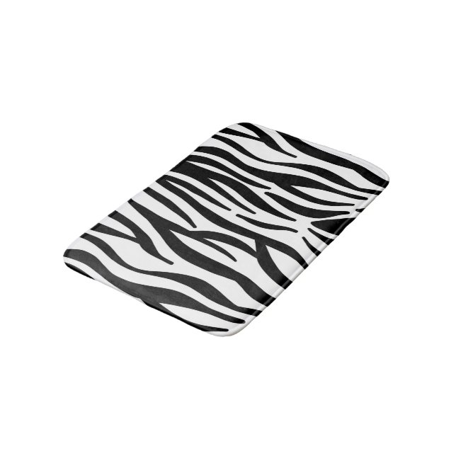Zebra Print Bath Mat Badematte (Schrägansicht)