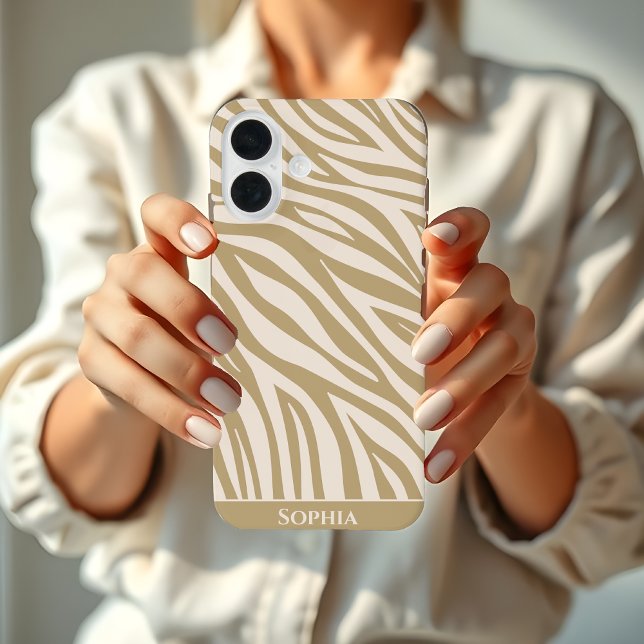 Zebra Print-Beige- Case-Mate iPhone Hülle (zebra print neutral phone case)