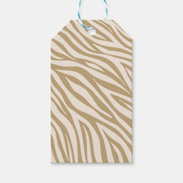 Zebra Print-Beige Geschenkanhänger