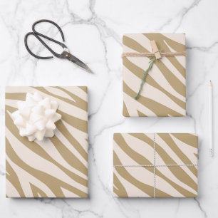 Zebra Print-Beige- Geschenkpapier Set