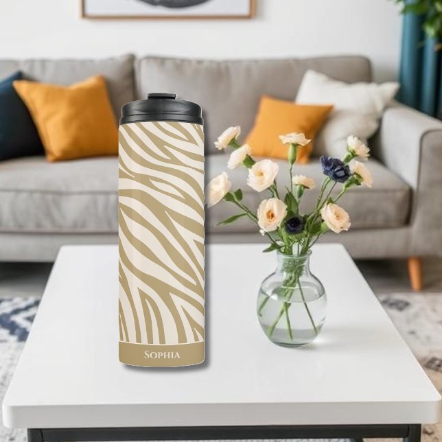 Zebra Print-Beige Thermosbecher (Sip in Style with Our Neutral Zebra Print Thermal Tumbler – Where Chic Meets Function.
Stay hydrated)