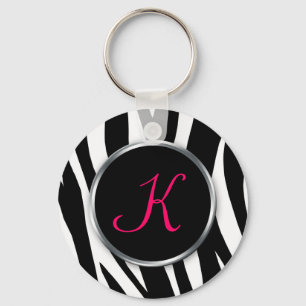 Zebra Print : Berry Monogram : Schlüsselanhänger