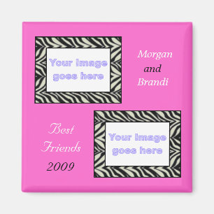 Zebra Print Best Friends Foto Magnet