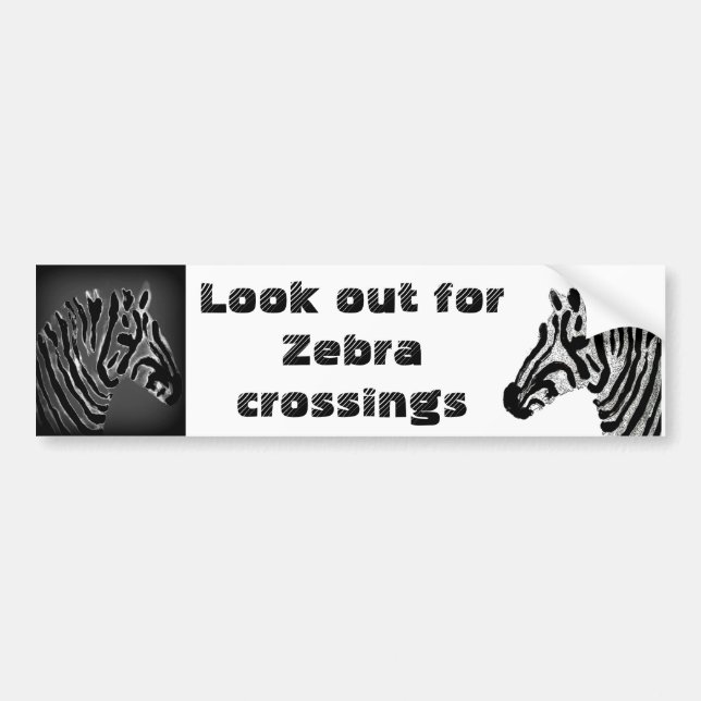 Zebra Print Black and White Stripes Autoaufkleber (Vorne)