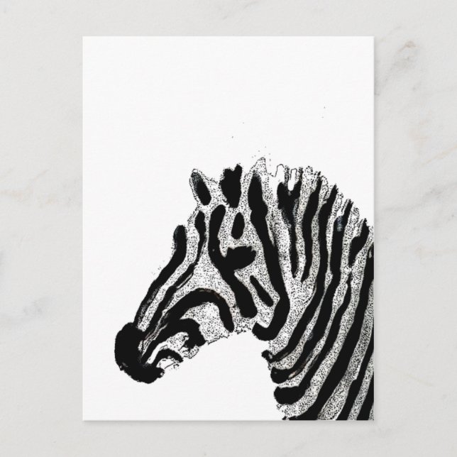 Zebra Print Black and White Stripes Postkarte (Vorderseite)
