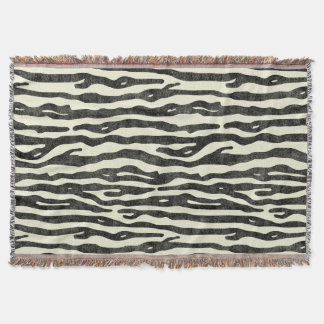 Zebra Print Black Beige gestörtes Vintages Tier Decke