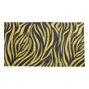 Zebra Print Black Gold Kissenbezug