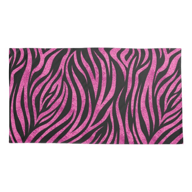 Zebra Print Black Hot Pink Kissenbezug (Rückseite)