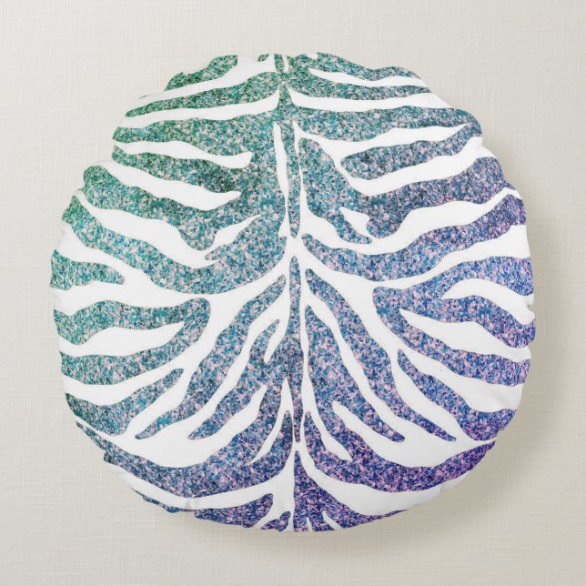 zebra print blue Throw Kissen (Vorderseite)