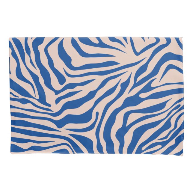 Zebra Print Blue Zebra Stripes Animal Print Kissenbezug (Vorderseite)
