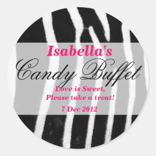 Zebra print Candy Buffet Sticker