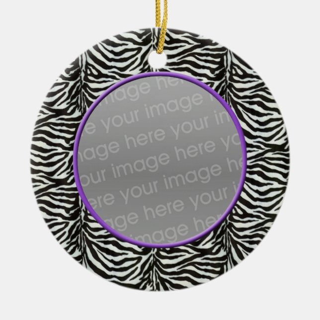 Zebra Print Chic Foto Ornamente (Vorne)