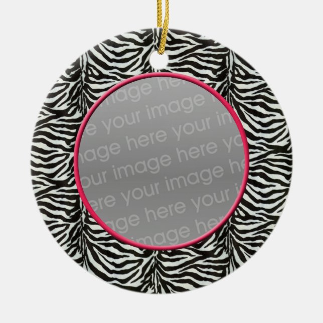 Zebra Print Chic Foto Ornamente (Vorne)