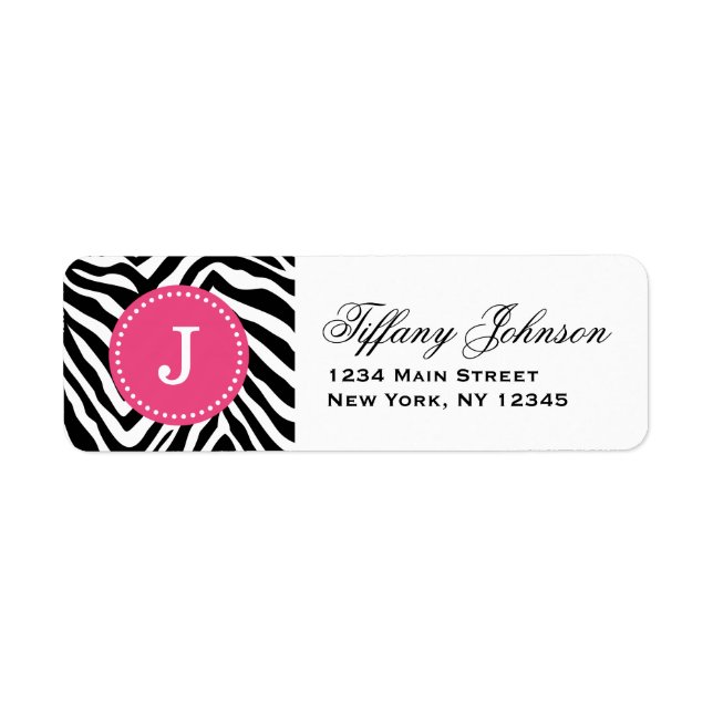 Zebra Print Custom Monogram (Vorne)