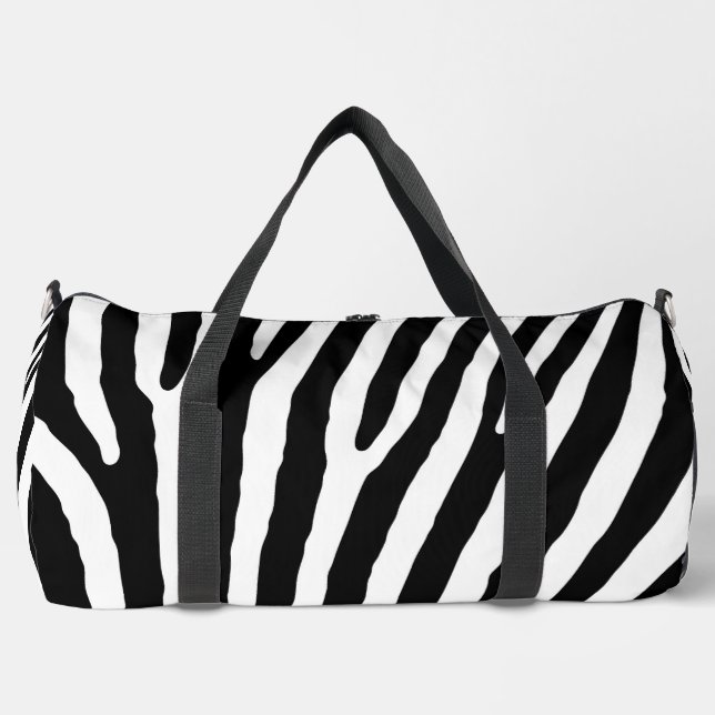 Zebra Print Cut Nähen große Duffel Tasche (Vorderseite)