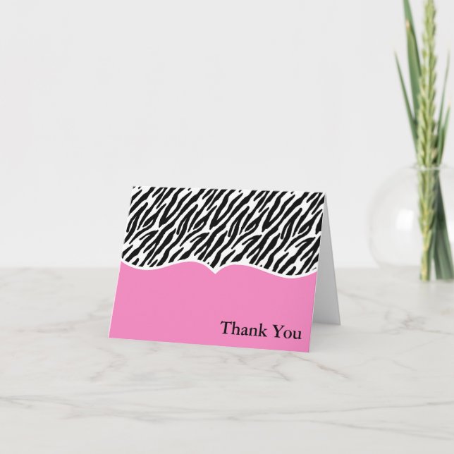 Zebra Print Dankeschön Karten (Vorderseite)