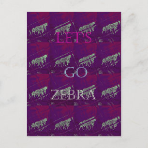Zebra Print Décor: Ein Spaß Design Postkarte