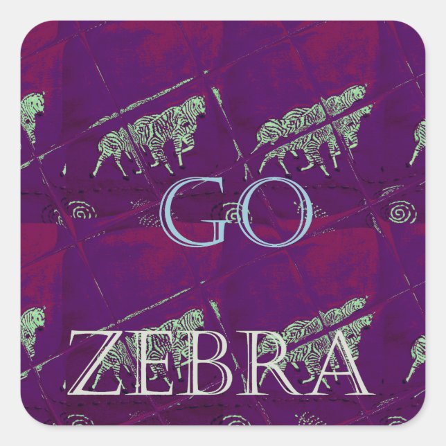 Zebra Print Décor: Ein Spaß Design Quadratischer Aufkleber (Vorderseite)