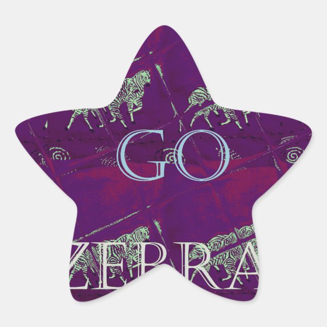 Zebra Print Décor: Ein Spaß Design Stern-Aufkleber (Vorderseite)