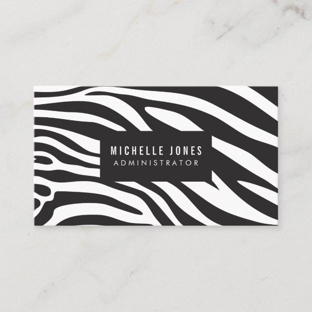 Zebra Print Designer Stylist Business Cards Visitenkarte (Vorderseite)