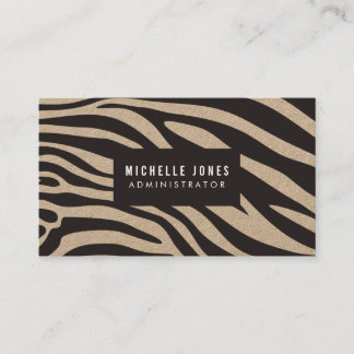 Zebra Print Designer Stylist KRAFT Business Cards Visitenkarte
