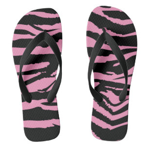 Zebra Print Flip Flops