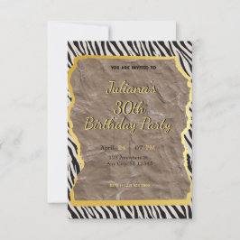 Zebra Print Geburtstagseinladung Einladung