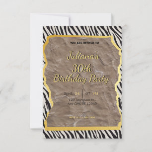 Zebra Print Geburtstagseinladung Einladung