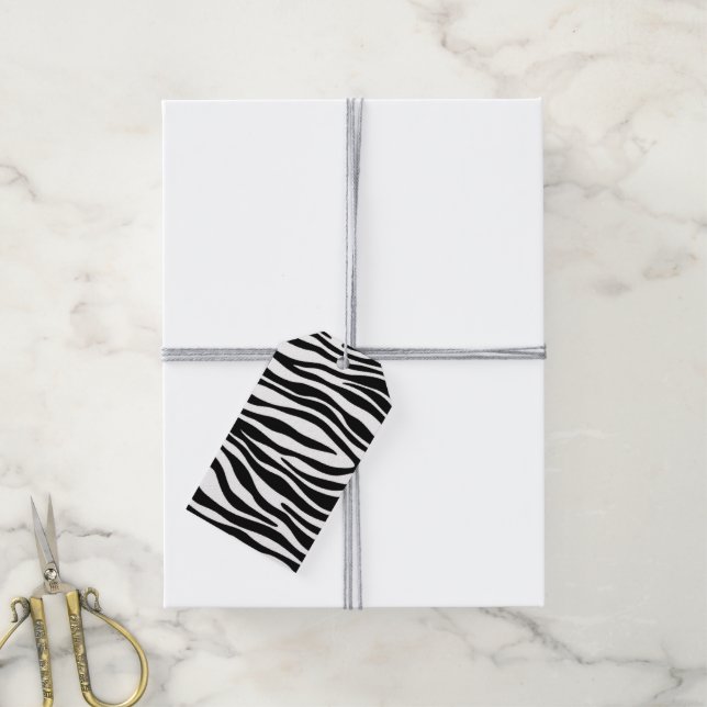 Zebra Print Geschenkanhänger (Mit Garn)