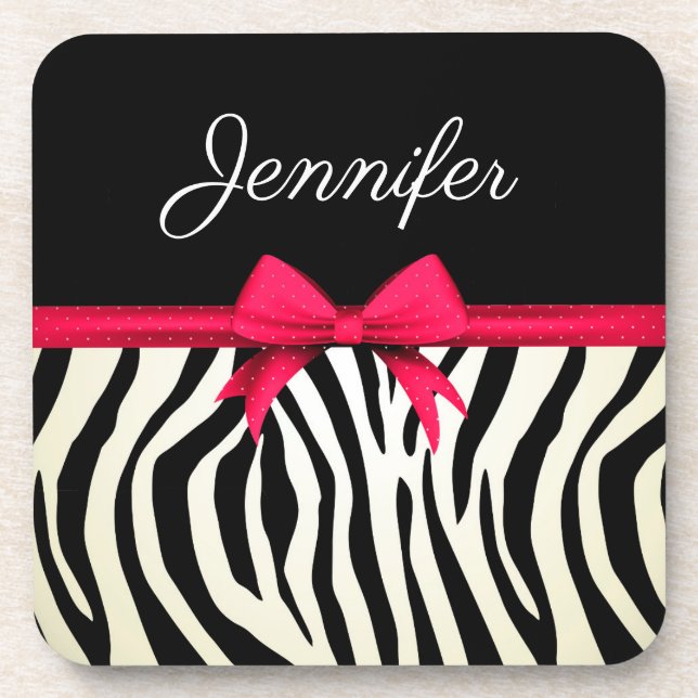 Zebra Print Getränkeuntersetzer (Vorderseite)