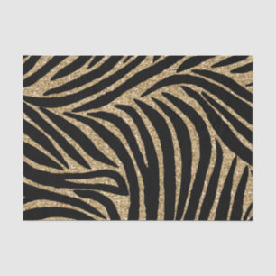 Zebra Print, Gold und Black Glitzer Seidenpapier