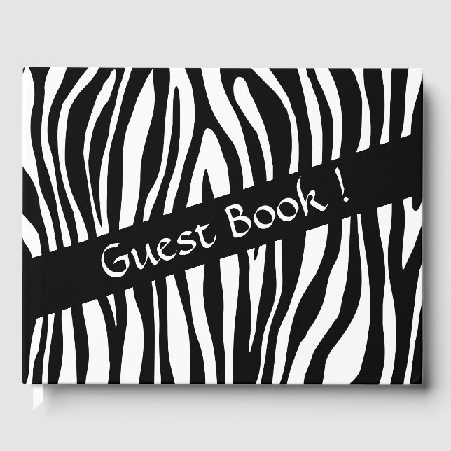 Zebra Print Guest Book Gästebuch (Vorderseite)