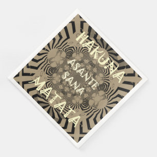 Zebra Print Hakuna Matata Paper Dinner Napkins Serviette
