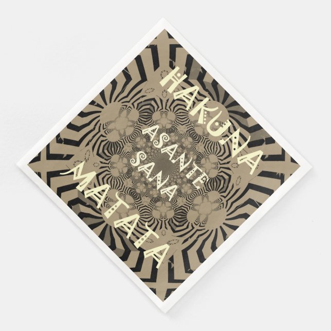 Zebra Print Hakuna Matata Paper Dinner Napkins Serviette (Ecke)